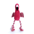 Pink animal-shaped corduroy plush dog toy with a squeaker for small and large dogs.