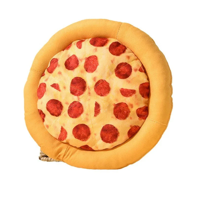 Polyester pet dog bite toy in Donut Pizza and Shrimp styles for small and medium dogs