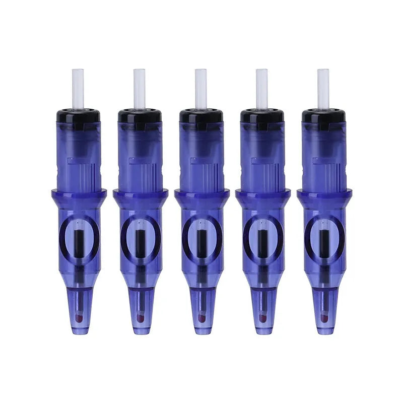 Tattoo drawing pen with needle system in multiple colours for line work and colour application