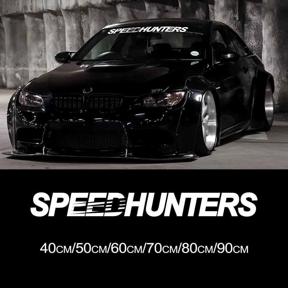 Speed Hunters reflective vinyl car sticker, 59cm by 10cm, shown in one of nine colour options.