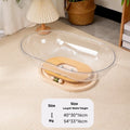 Transparent acrylic cat space capsule bathtub bed with wood board base