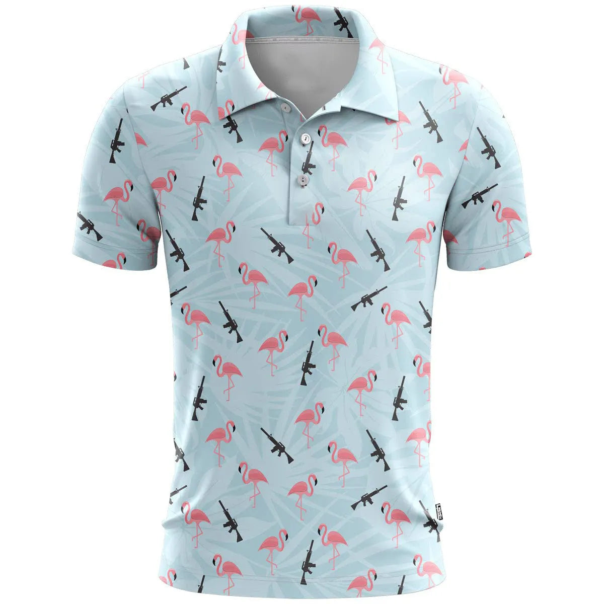 3D printed pattern on a loose-fit short sleeve top in bird eye cloth fabric