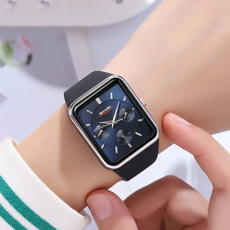 Square silicone waterproof digital watch for girls in various colour options