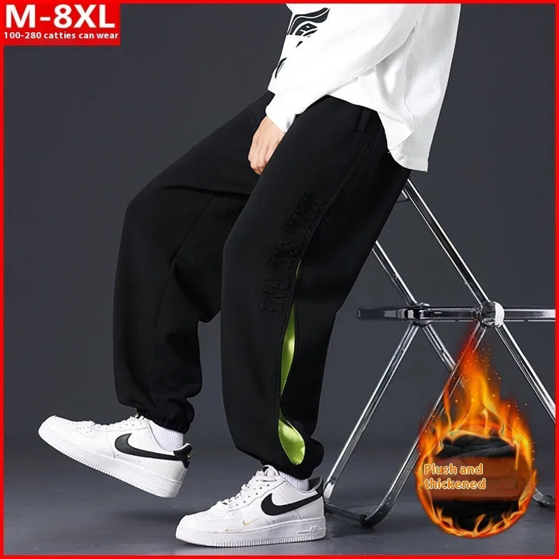 Men's loose-fit cotton trousers with ankle banded design in grey green colour