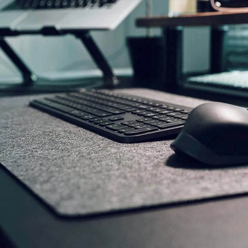 Extra large felt mouse pad and non-slip table mat in brown, black or grey, sizes up to 1400x700mm