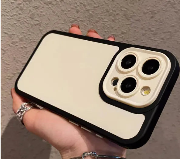 Two-in-one drop-resistant iPhone case in grey black with grinding finish, PC material, all-inclusive design.