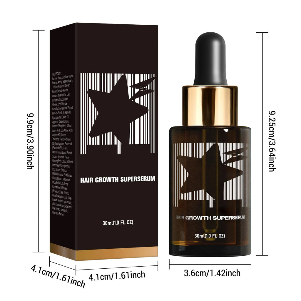 Lightning Star Men's Dense Hair Treatment Oil 30ml white bottle on a plain background