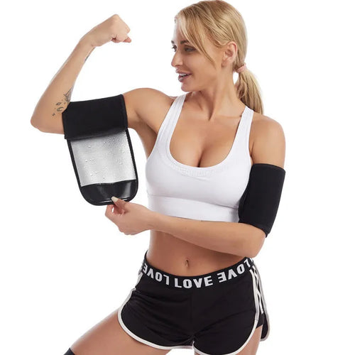 Butterfly arm band fitness exercise sauna sweat armband in silver paste colour with polyester fiber