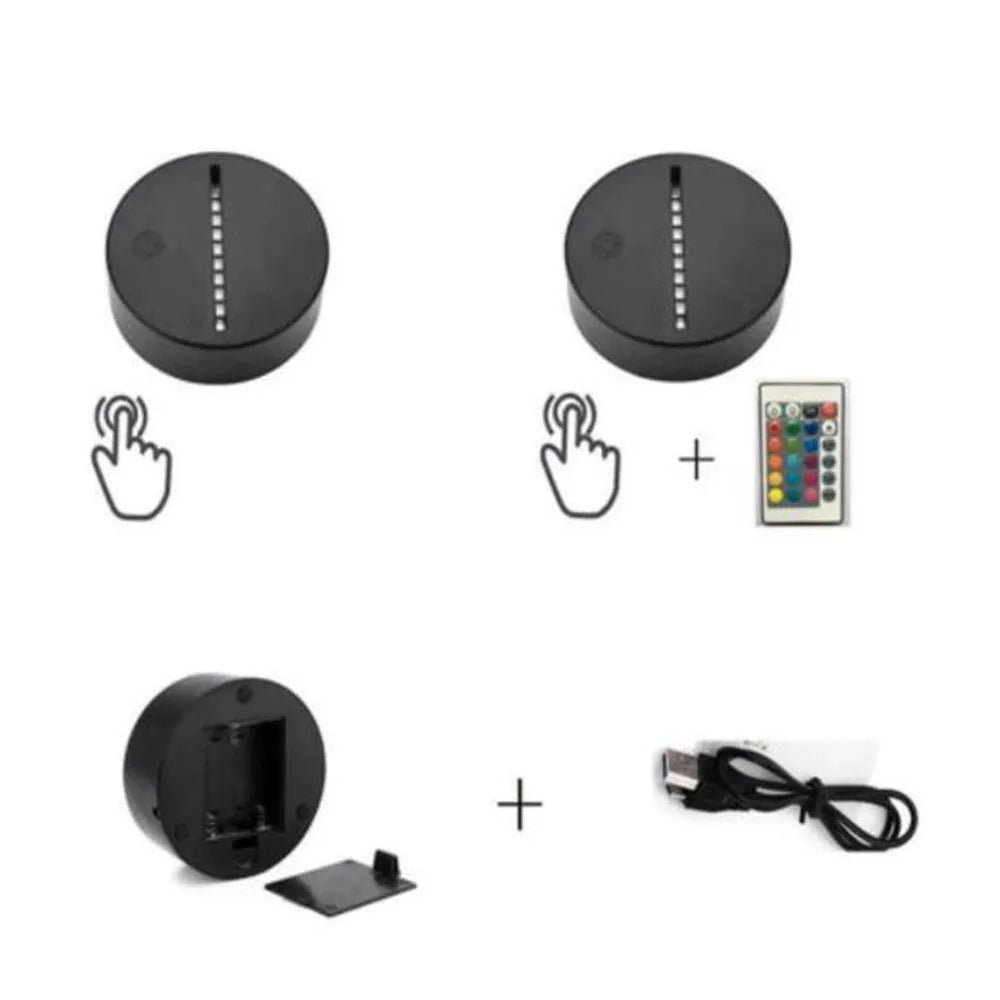Panda shaped night light with remote control showing seven colour LED illumination