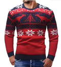 Korean-style slim-fit mohair Christmas fawn sweater in black with round neck