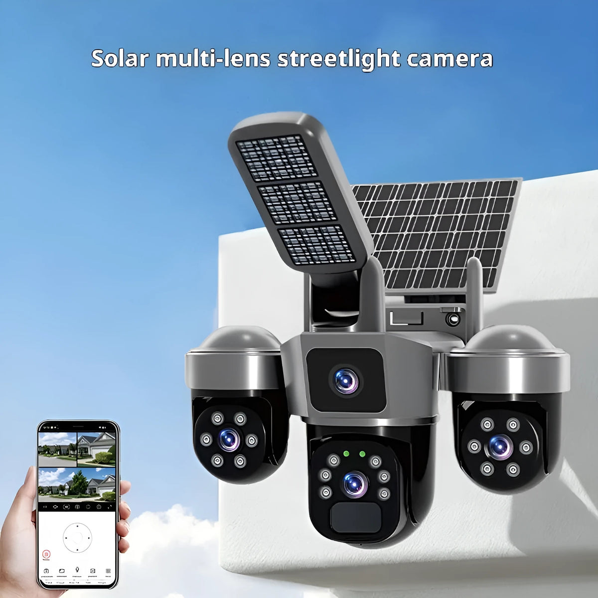 4G solar security camera with two-way voice, full-colour night vision, 2.5 inch ABS housing