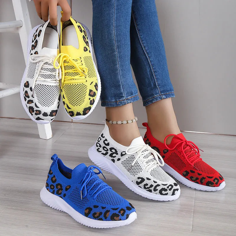 Women's flyknit summer sports casual shoes in white, yellow, white coffee, blue or red, sizes 36 to 41