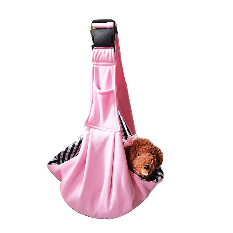 Soft polyester dog carrier bag with adjustable shoulder strap for pets under 7.5kg
