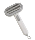 Large pet hair removal comb with stainless steel blade and one-click shaver for cats and dogs in light grey colour