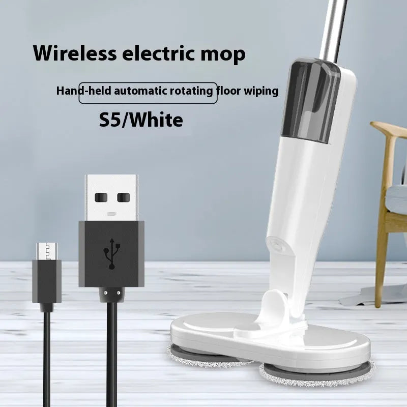 Lazy wireless home sweeping and mopping machine in S5 White colour with USB charging cable