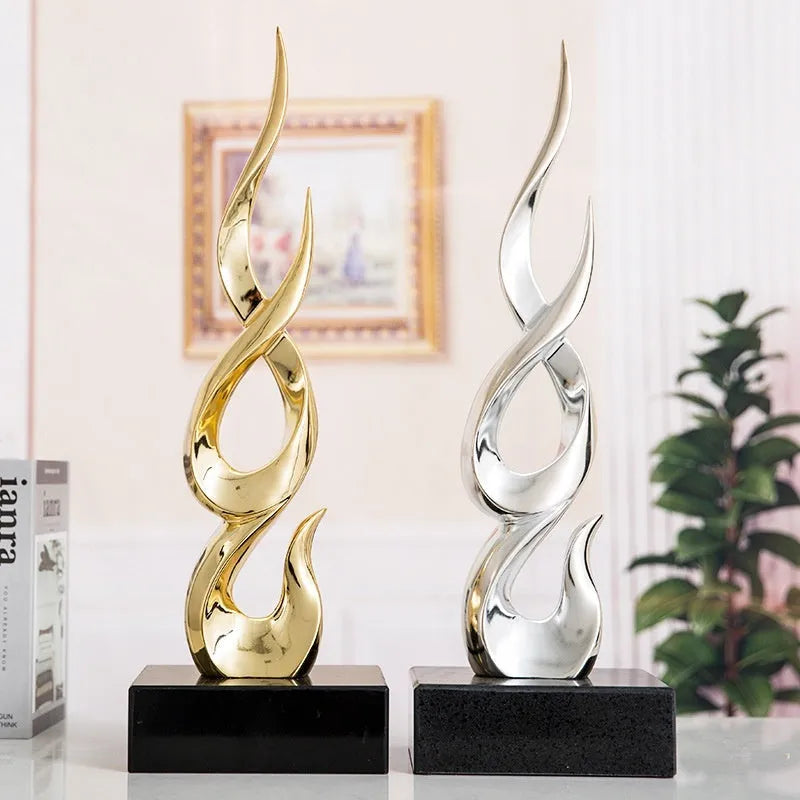 Handmade high-rise resin festival decoration ornament in bright gold colour