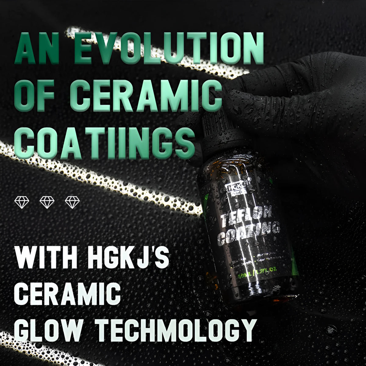 Car crystal coating 30ml and 50ml bottles with cloth and sponge for auto paint curing