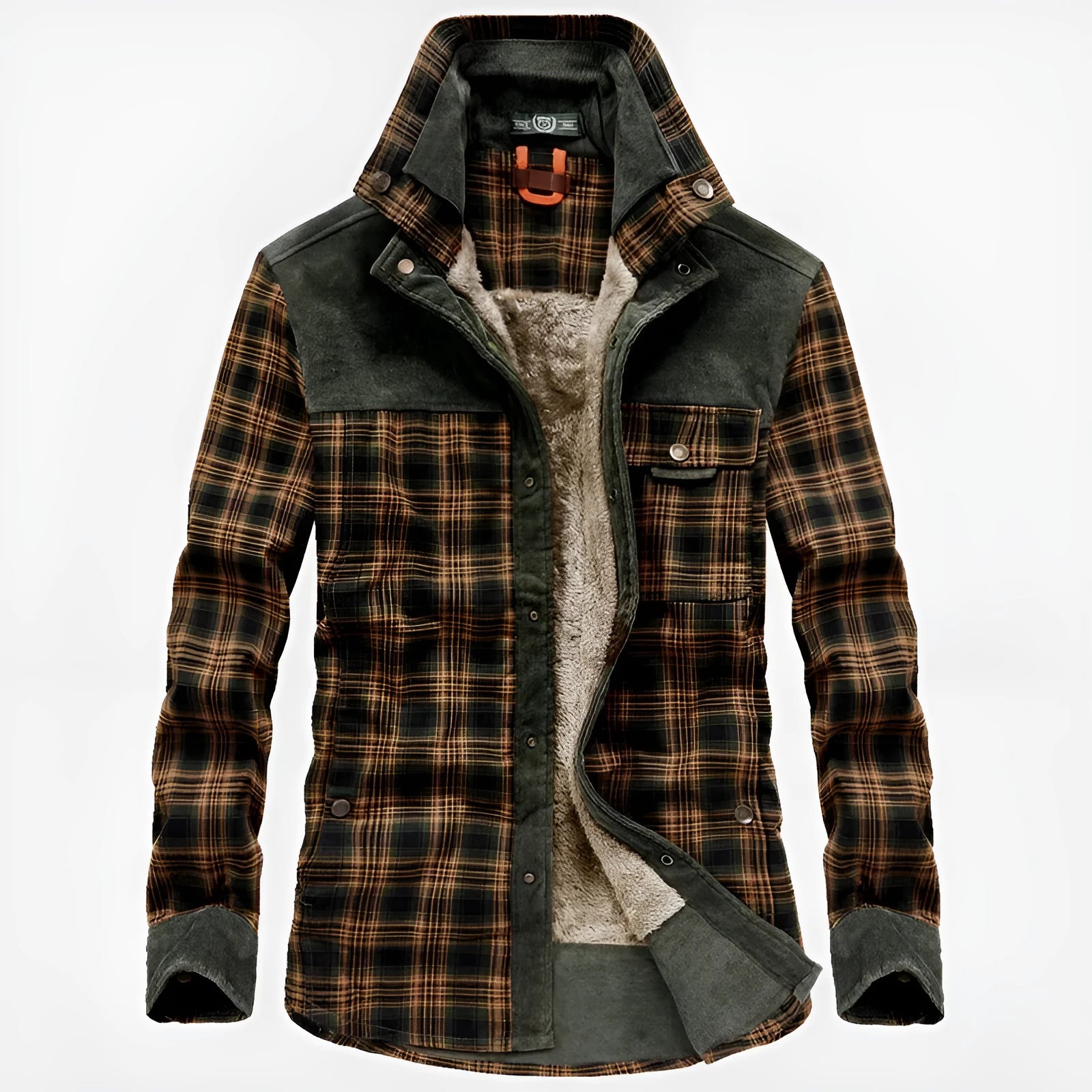 Business casual cotton shirt coat loose fit long sleeve black brown army colour men's coat