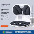 Japanese style lumbar support cushion in grey or black with waist and back support for chairs