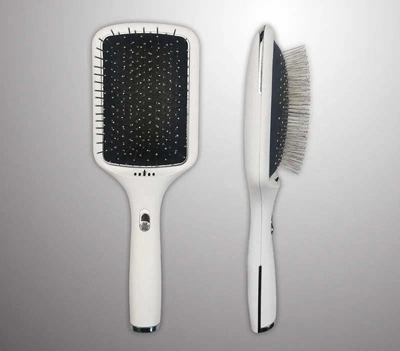 Wireless charging straight hair comb with negative ions and vibration, black tourmaline ceramic design
