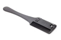 Pet razor comb grooming tool with comb teeth and integrated blade, includes replacement blades.