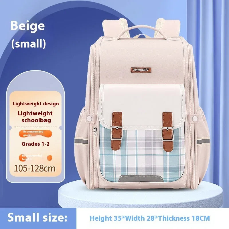 Student schoolbag in Oxford cloth with large capacity and lightweight design for grades 5-6