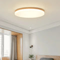 Japanese minimalist style LED ceiling light with wood art body and acrylic shade in three size options