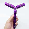 Electric germanium 3D roller massager stick for face in purple aluminium alloy