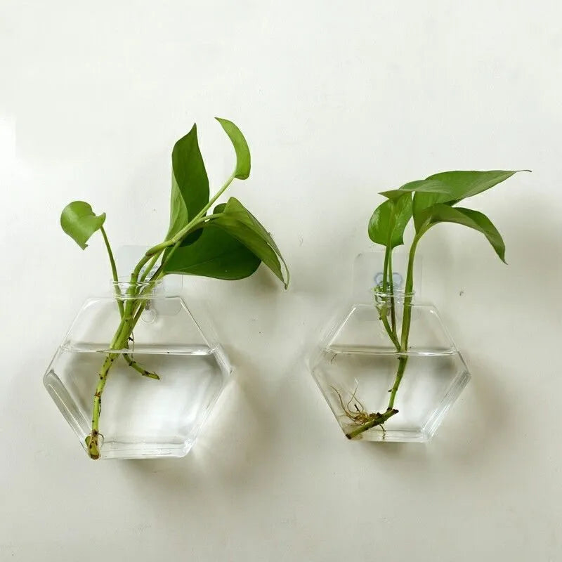 Wall-mounted high borosilicate glass fish tank with polished surface geometry shape