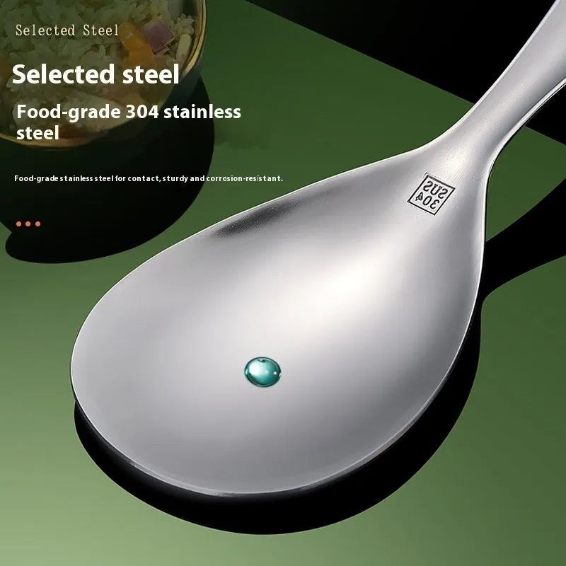 304 stainless steel meal spoon with solid colour finish and simple design