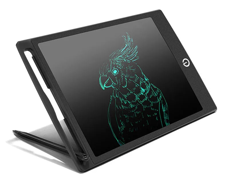 LCD tablet writing pad with pressure sensing screen and erase button, black frame