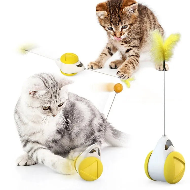 Balance swing car cat toy in plastic, available in multiple colours, self-moving swing action