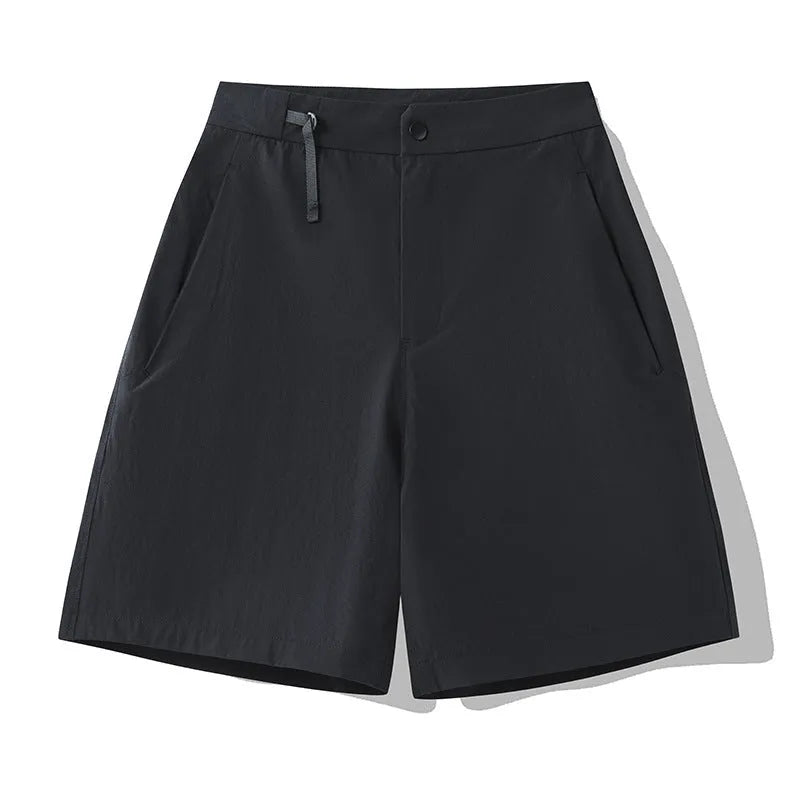 Men's solid colour quick-drying sports shorts with elastic 3D cut for running and climbing