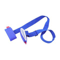 Adjustable nylon skiing handle strap with buckle in black, carried over shoulder