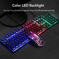 Wired USB backlit keyboard and mouse set in black with 44cm keyboard and 13cm mouse