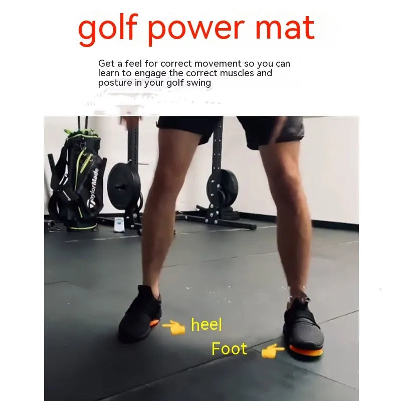Orange golf training mat made from natural rubber for swing practice