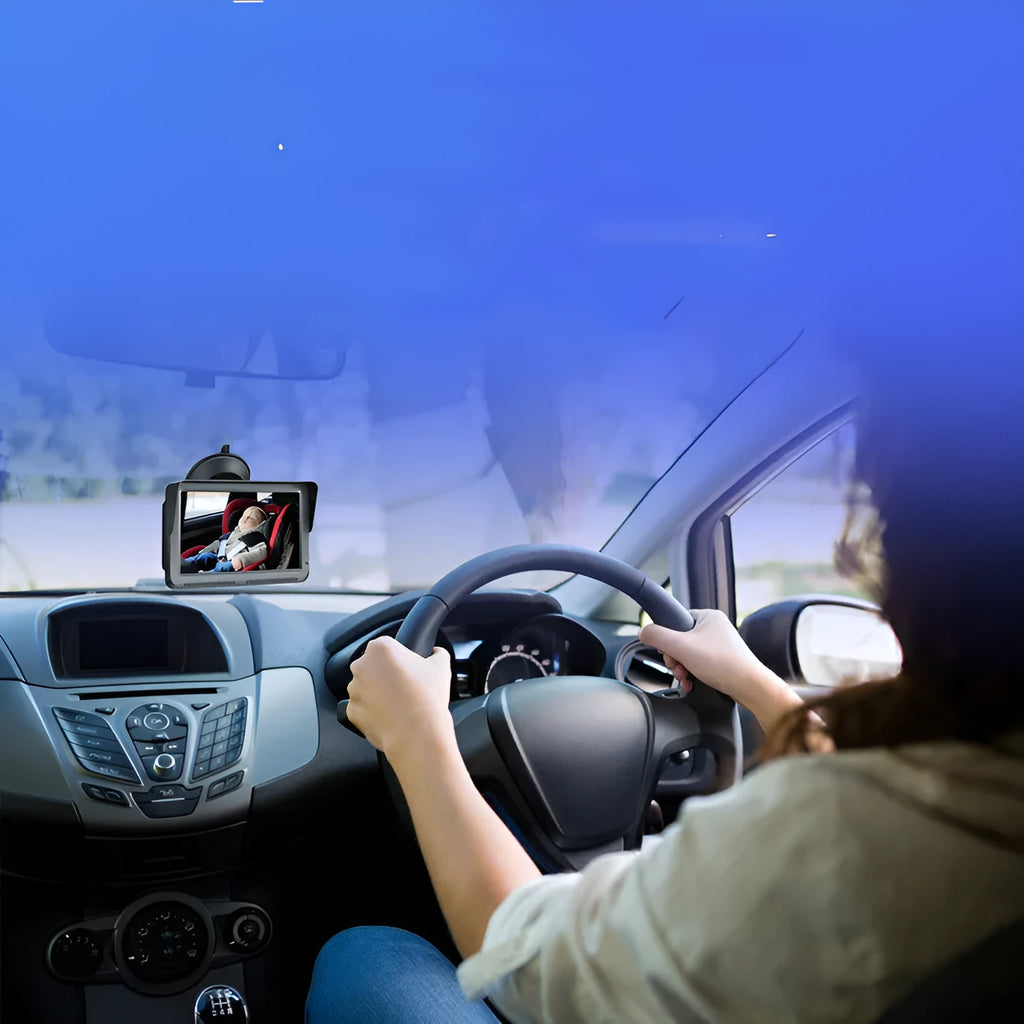 5-inch AHD car monitor with infrared night vision camera for baby monitoring, 1080P, 110-degree viewing angle