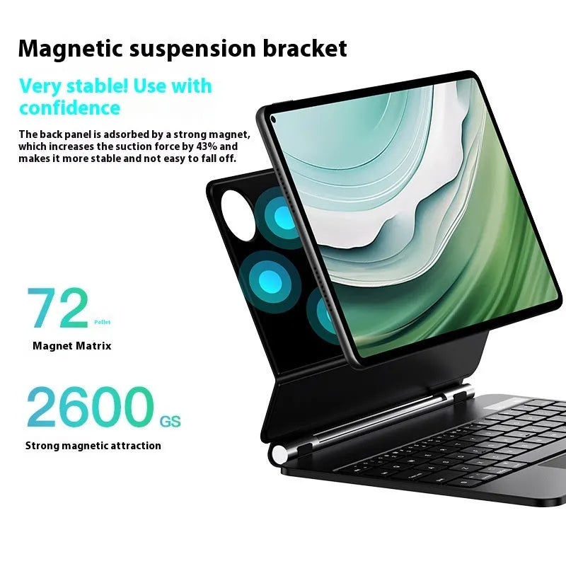 Huawei Matepad magnetic wireless keyboard cover in black or white with Bluetooth connectivity