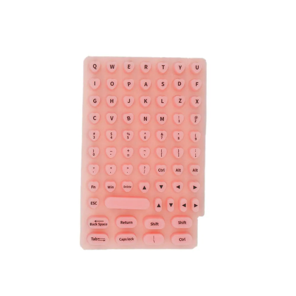 Silicone keyboard stickers 91 button set in black, pink, mint green, purple, and transparent, 17 x 11 x 1.5 cm
