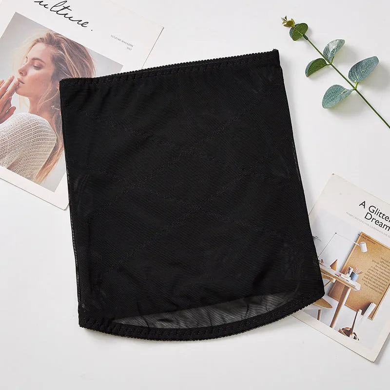 Thin mesh belly band for postpartum waist support in black and skin colour options