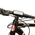 Black bicycle headlight with wave induction control and 350 lumen LED for mountain and road cycling