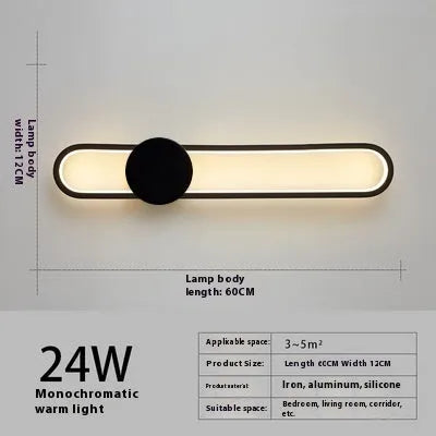 Modern minimalist wall lamp with metal shade in round black finish