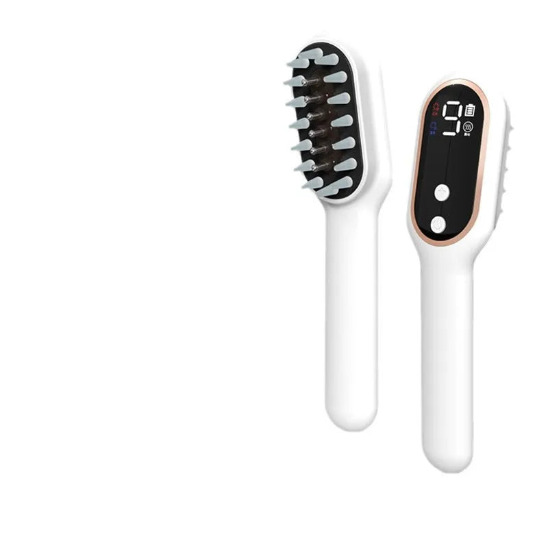 White scalp medicine feeder massage comb with 10ml medicine box, 17 TPU comb teeth, red and blue light, 154*50*39 mm