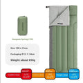 Portable outdoor sleeping bag with storage bag in swamp green colour.