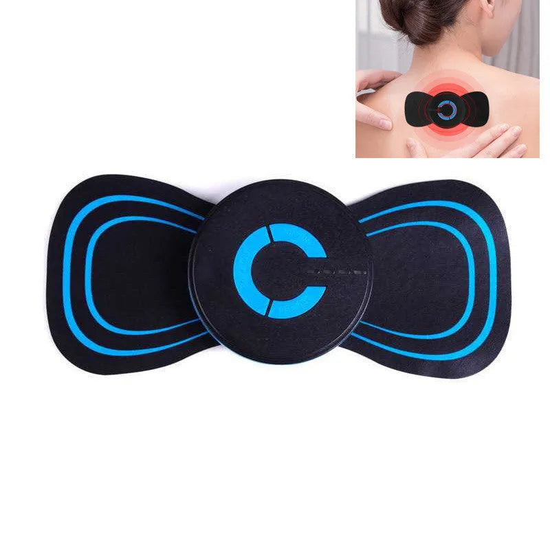 Mini electric shoulder and neck massager HQ-185 black with massage patch and USB cable
