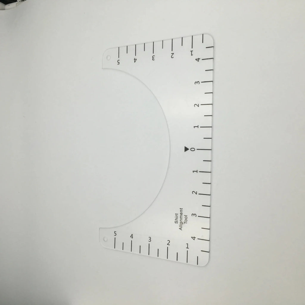 Transparent acrylic T-shirt alignment fixer ruler 10x6 inch with carved markings