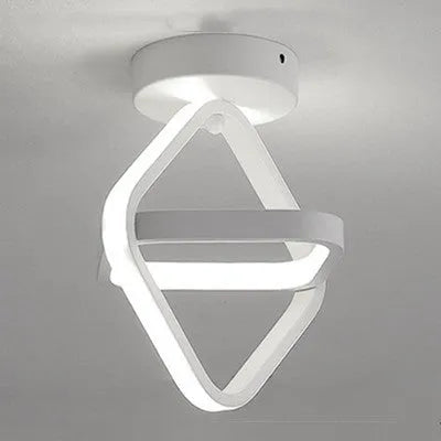 Modern simple ceiling light 21W LED round iron aluminium acrylic shade three colour options