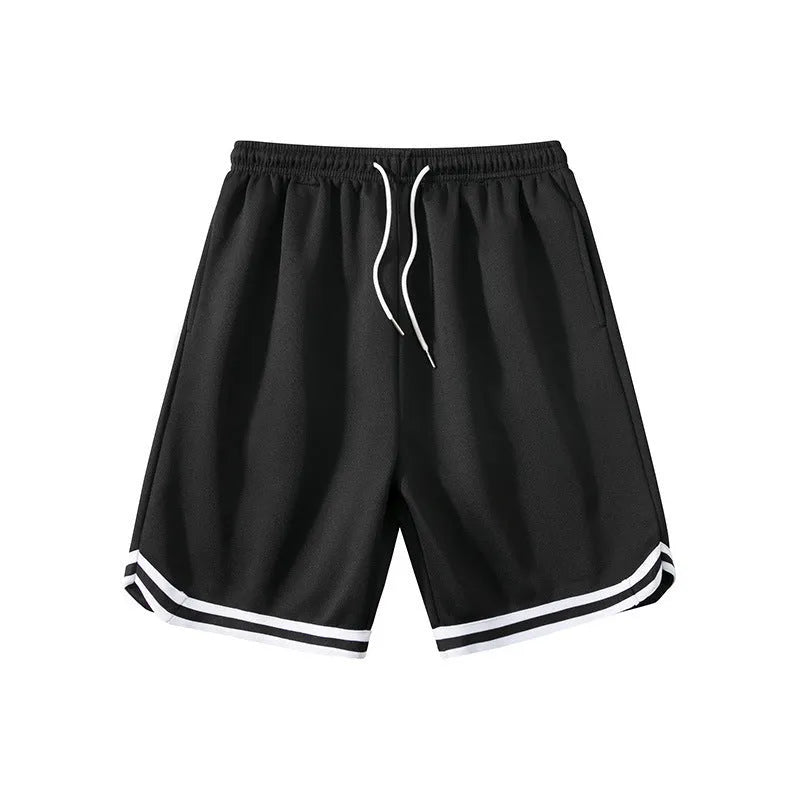 Men's loose-fit polyester summer shorts in multiple colours on a neutral background.