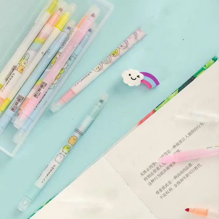 Erasable highlighter pen with 16cm plastic barrel in assorted colours, eight-set option