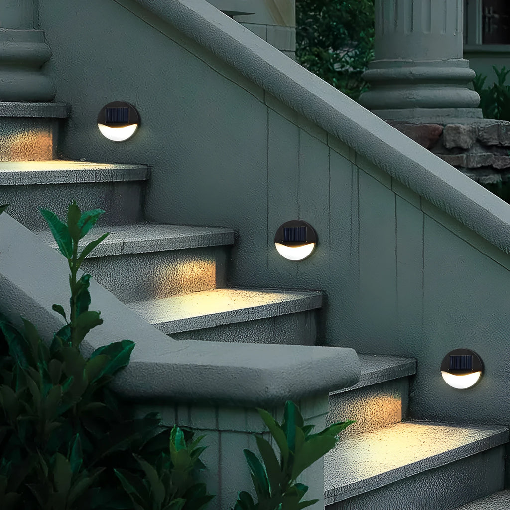Plastic solar outdoor yard lamp with abstract design, 80 x 80 cm, rainproof LED garden light in warm white finish